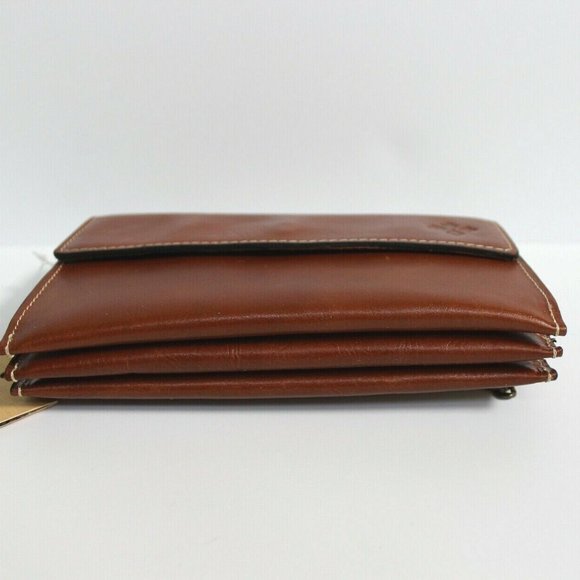 Patricia Nash Heritage Collection Tan Leather Flap Chain Small Crossbody Bag - Picture 6 of 8